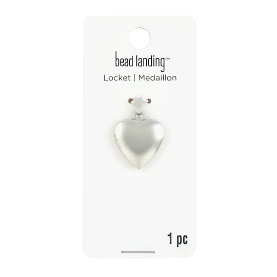 Rhodium Heart Locket by Bead Landing&#x2122;